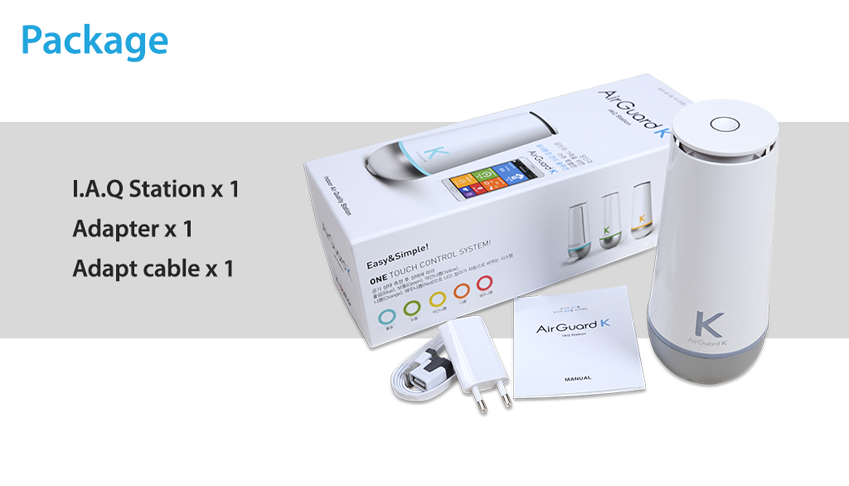 AirguardK ǰ - IAQ Station x 1,Adapter x 1,Adapt cable x 1